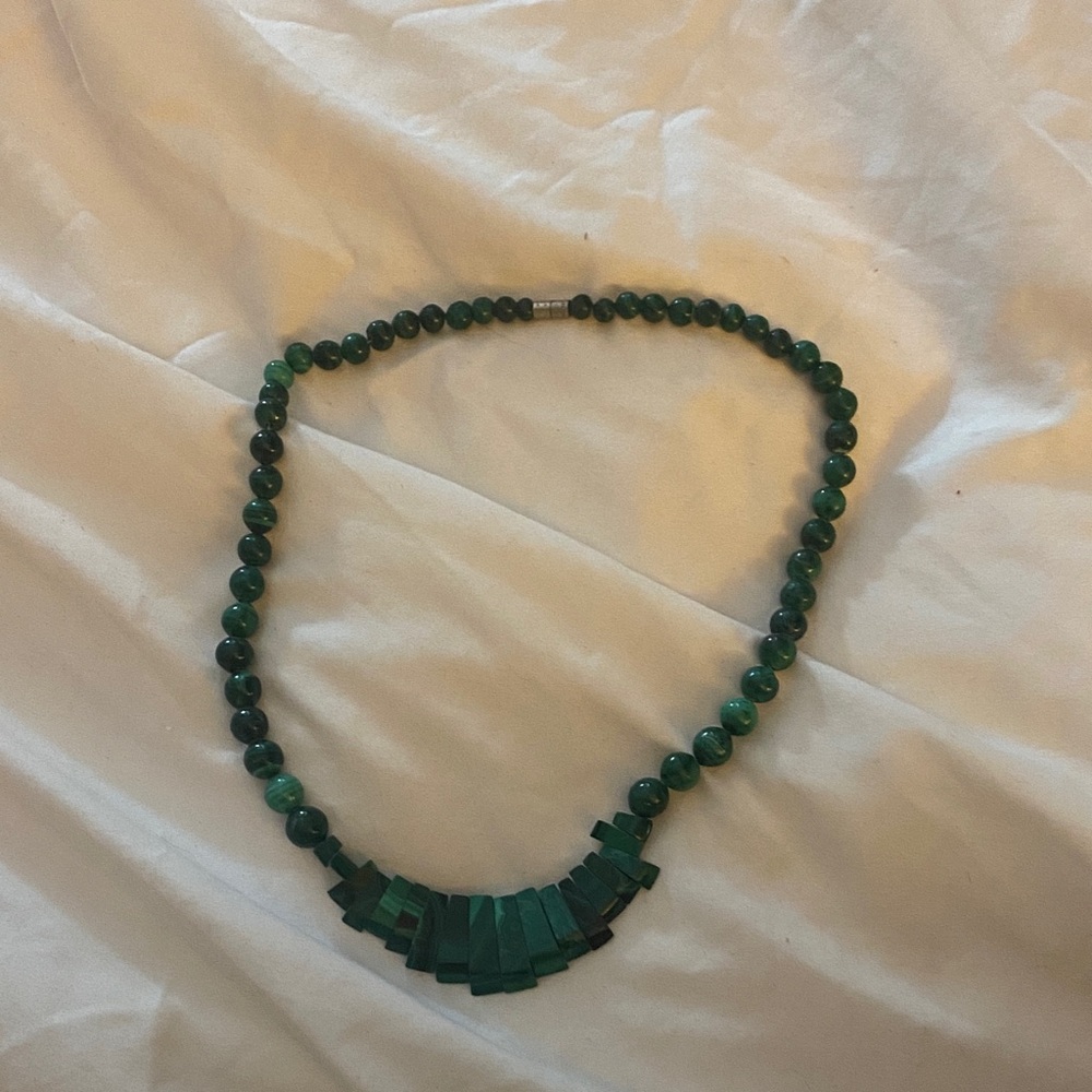 Boho Green Beaded Necklace